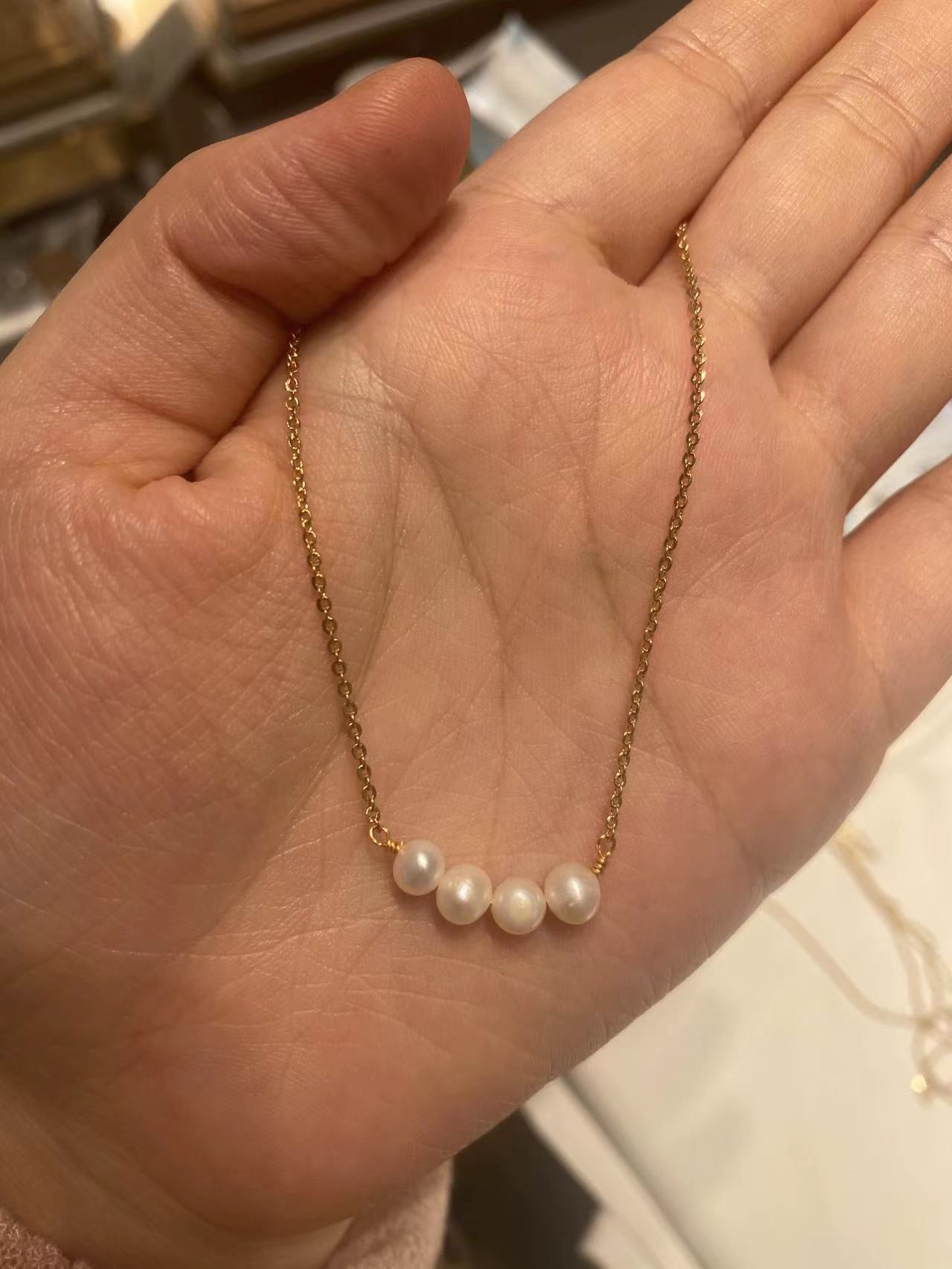 5-6mm Natural Freshwater Pearl Necklace 14K Gold Filled