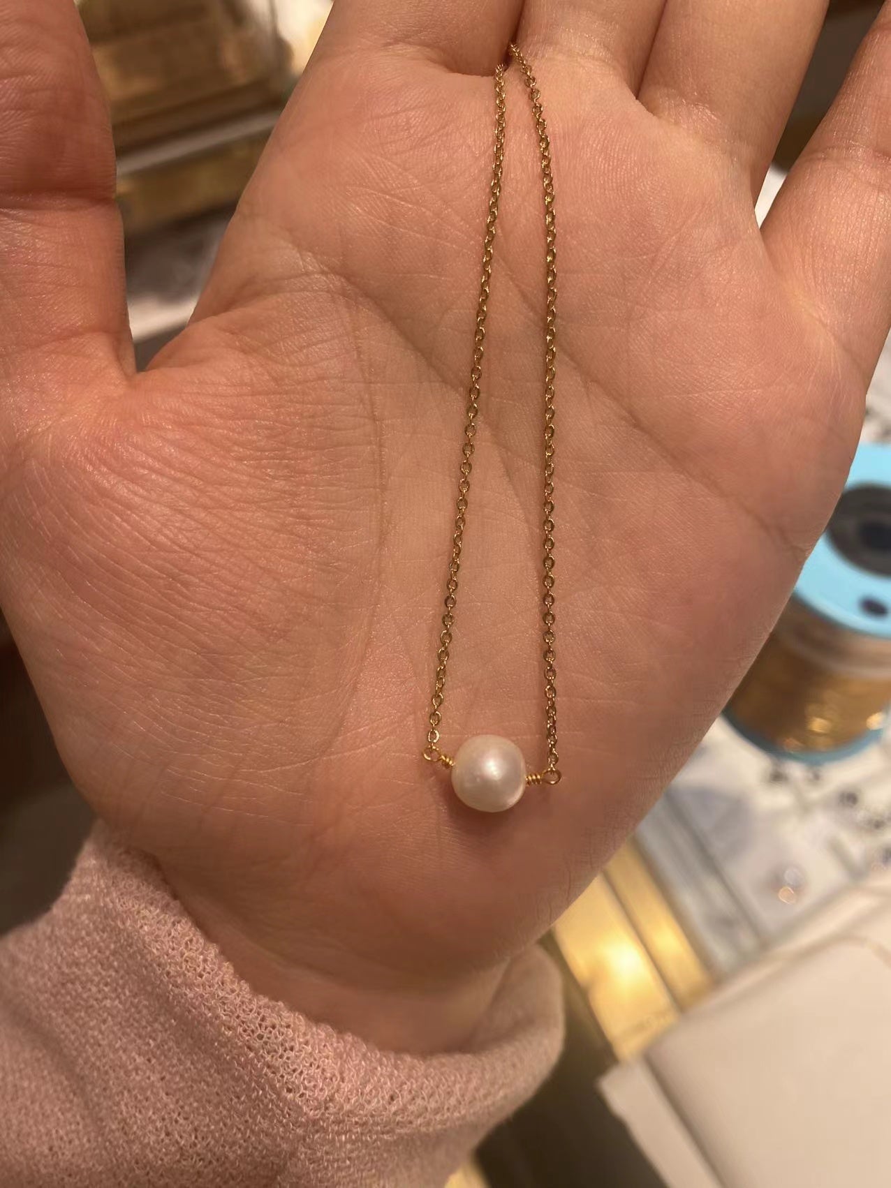 Freshwater 8-9mm Pearl Necklace 14K Gold Filled Chain