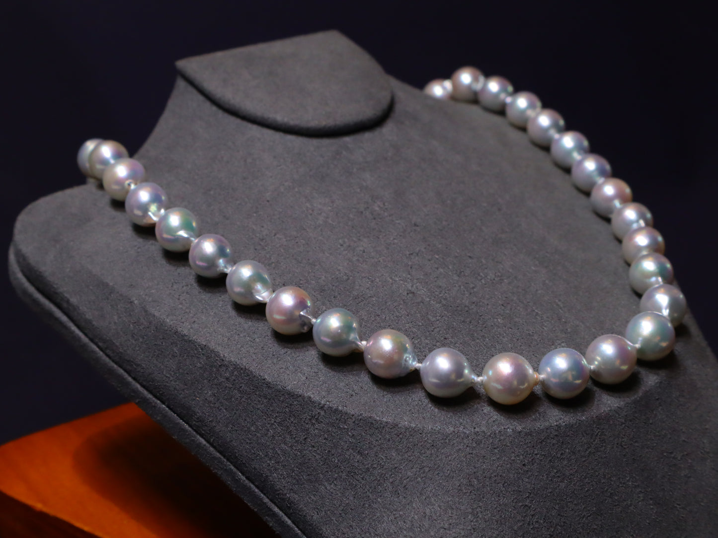 White Akoya Baroque Pearl Necklace 9.0-10.0mm