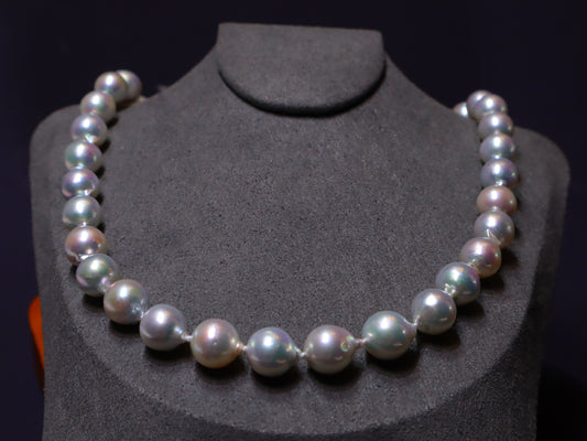 White Akoya Baroque Pearl Necklace 9.0-10.0mm