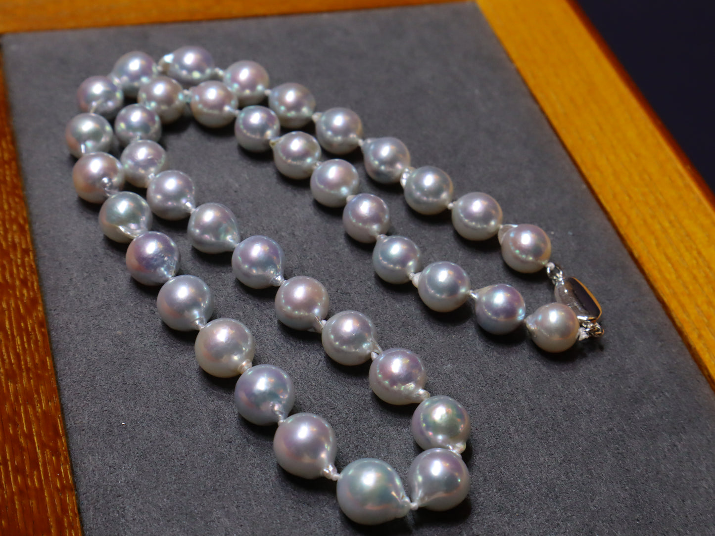 White Akoya Baroque Pearl Necklace 9.0-10.0mm