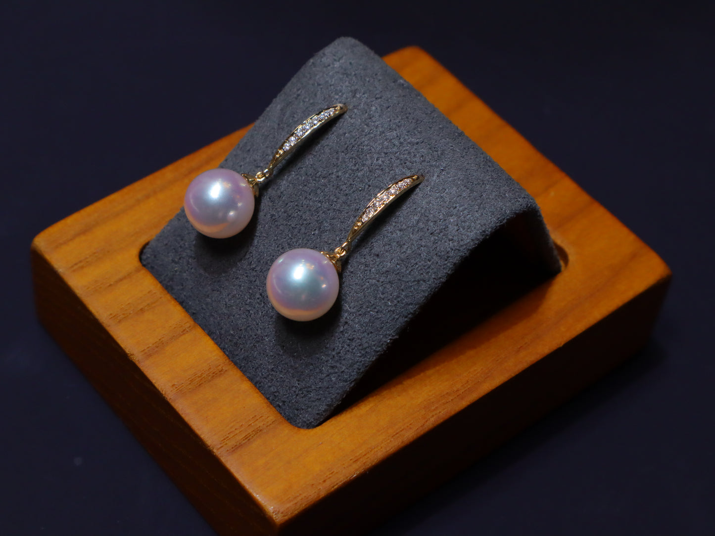 Allure Collection Akoya Pearl & Diamond Dangle Earrings  8.0-8.5 mm