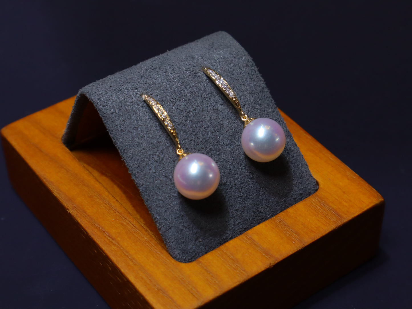 Allure Collection Akoya Pearl & Diamond Dangle Earrings  8.0-8.5 mm