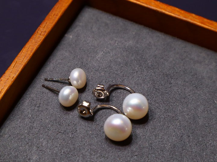 S925 Two style Freshwater Pearl Earring