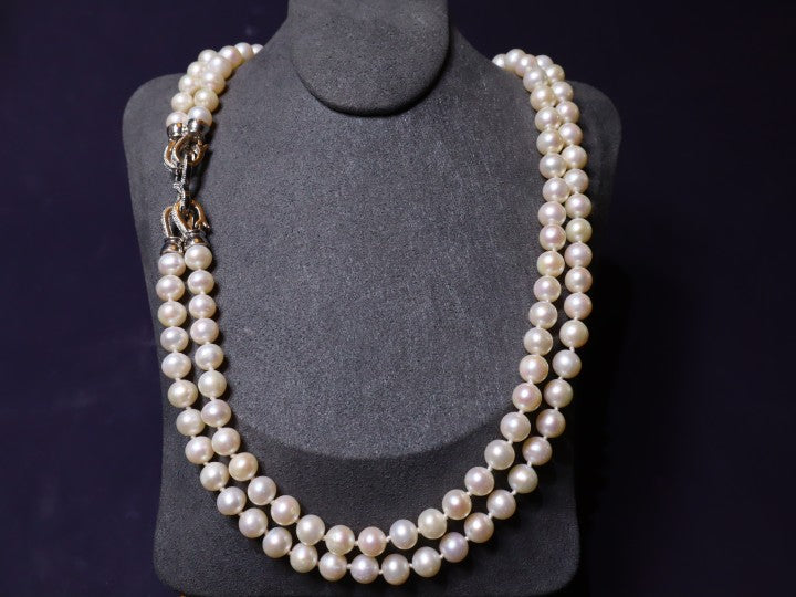 Double Strands Freshwater Pearl Necklace