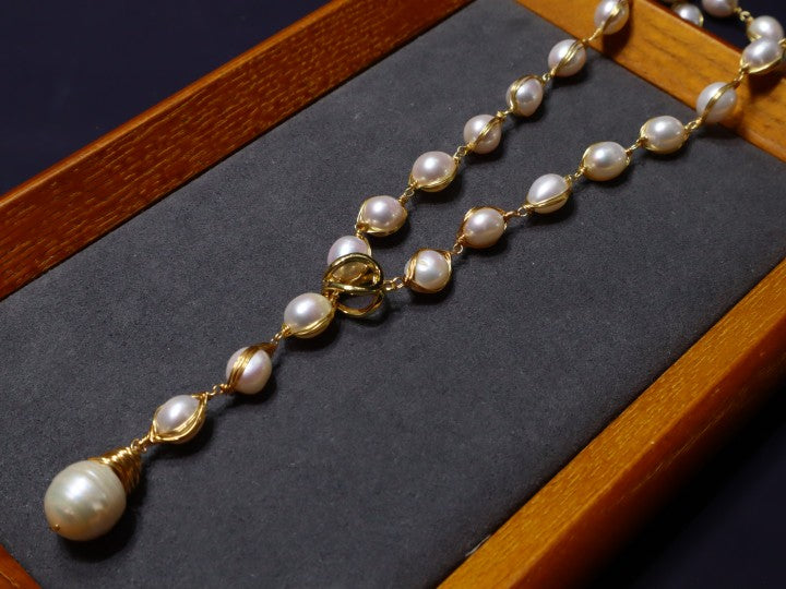 8-9mm & 13-14mm Baroque Freshwater Pearls Necklace