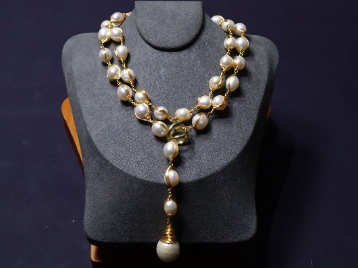 8-9mm & 13-14mm Baroque Freshwater Pearls Necklace