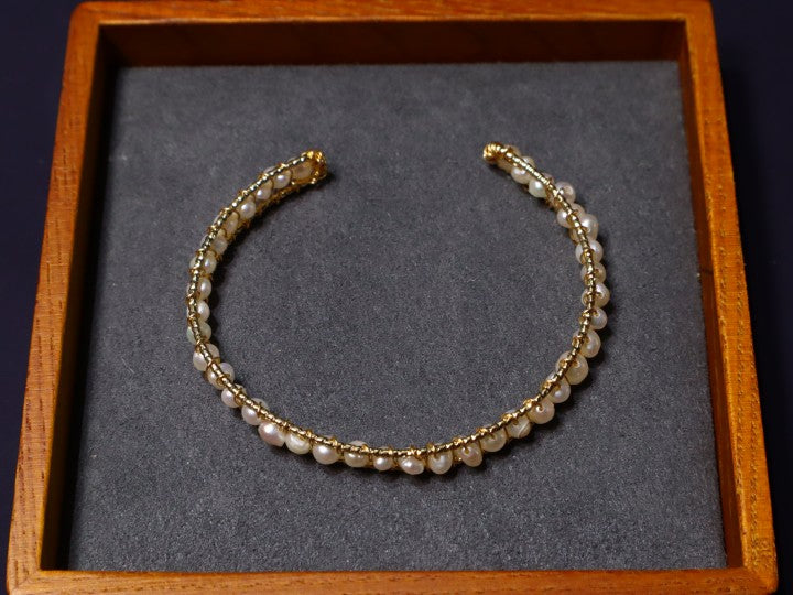 Handmade 3-4mm Baroque Freshwater Pearls Bracelet