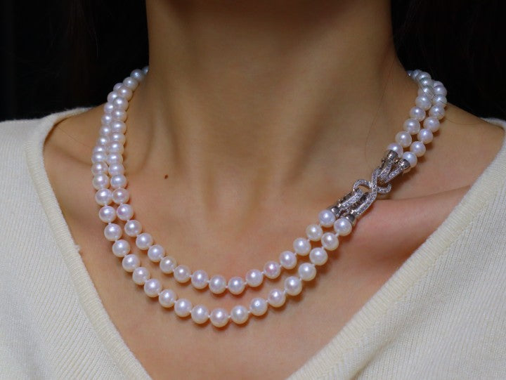 Double Strands Freshwater Pearl Necklace