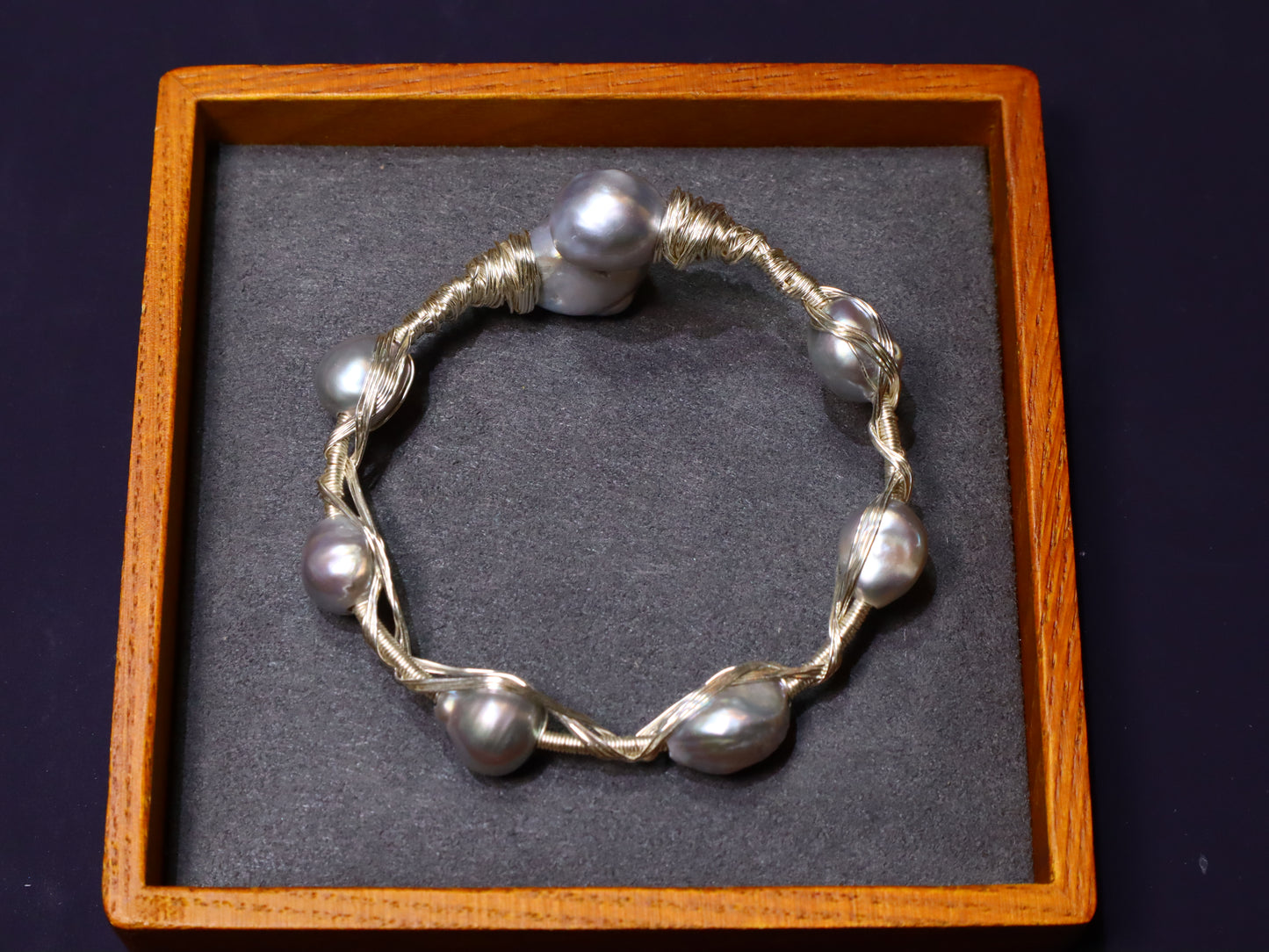 Handmade Silvery Baroque Freshwater Pearl Bracelet