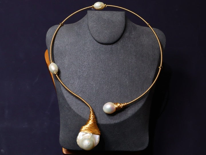 Handmade Four Baroque Freshwater Pearls Necklace